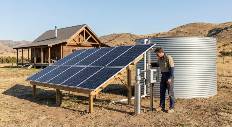 borehole water systems solar pump installation off-grid homestead