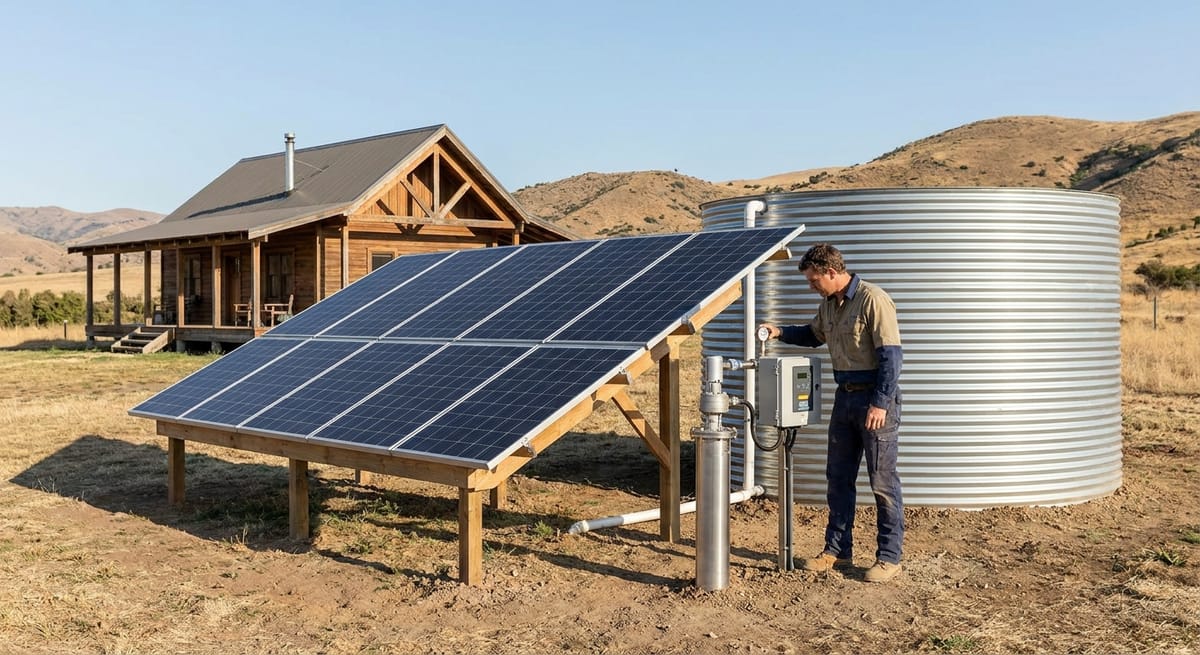 borehole water systems solar pump installation off-grid homestead