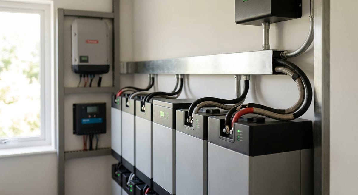 LiFePO4 battery bank installation for off grid backup power system